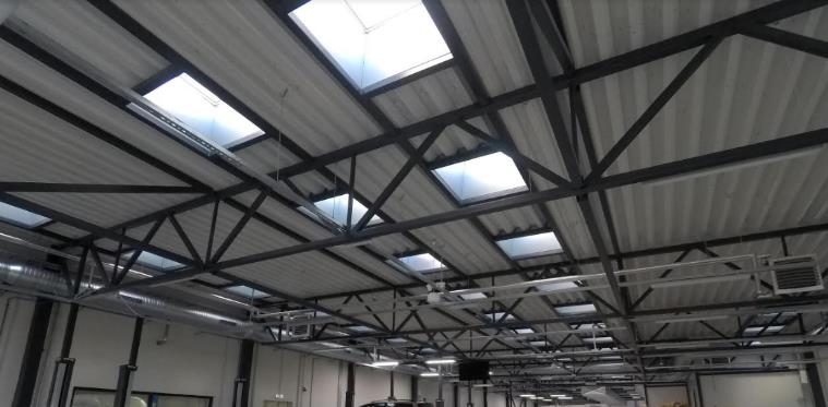 How rooflight area affects light levels, energy costs and CO2 emissions